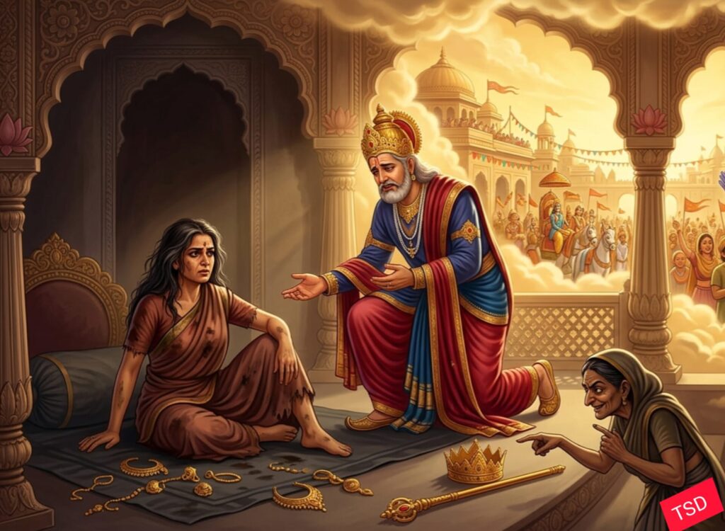अयोध्या कांड डिजिटल पोस्टर कोपभवन में दशरथ कैकेयी संवाद और गंगा तट पर केवट प्रसंग तथा भरत मिलाप