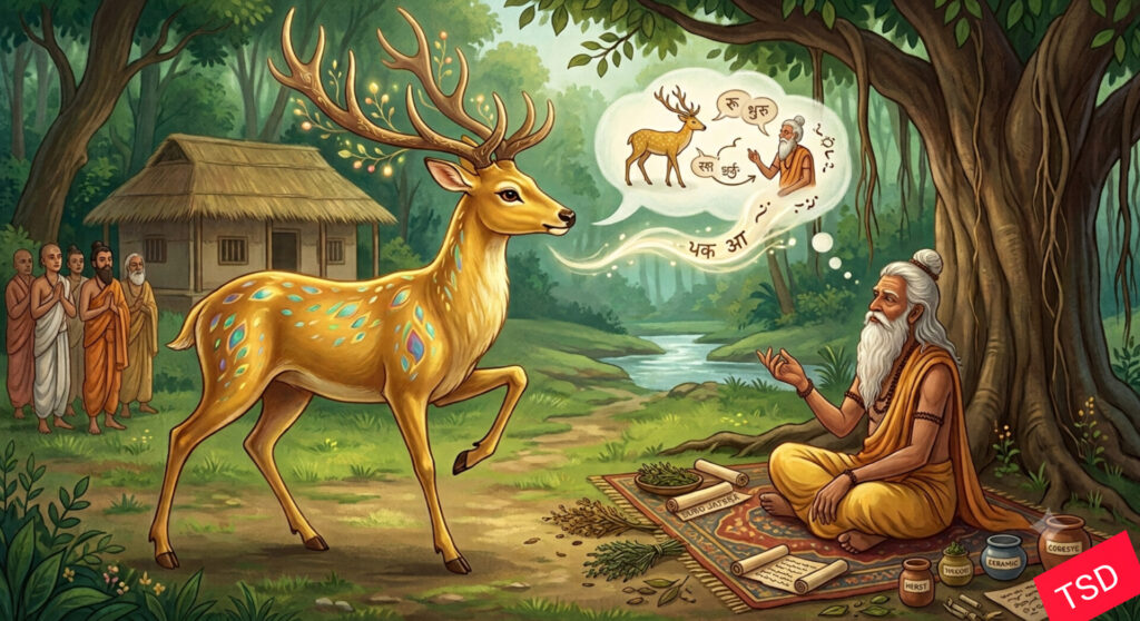 Ruru deer in the ashram