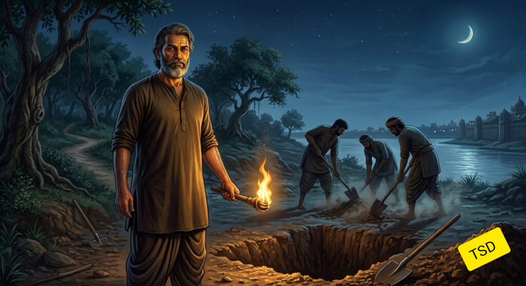 खुफिया सुरंग बनाते हुए बीरबल