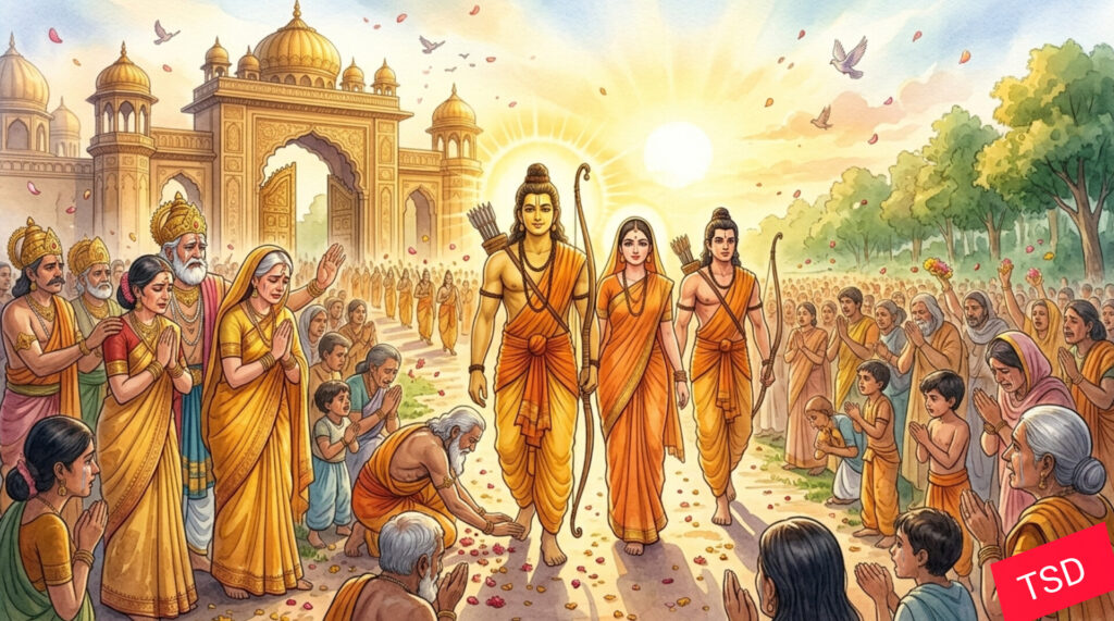 राम को 14 साल का वनवास — राम सीता लक्ष्मण का अयोध्या से वन प्रस्थान