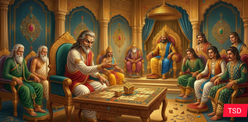 महाभारत द्रोपती चीर हरण शकुनि जादुई पासे युधिष्ठिर हार