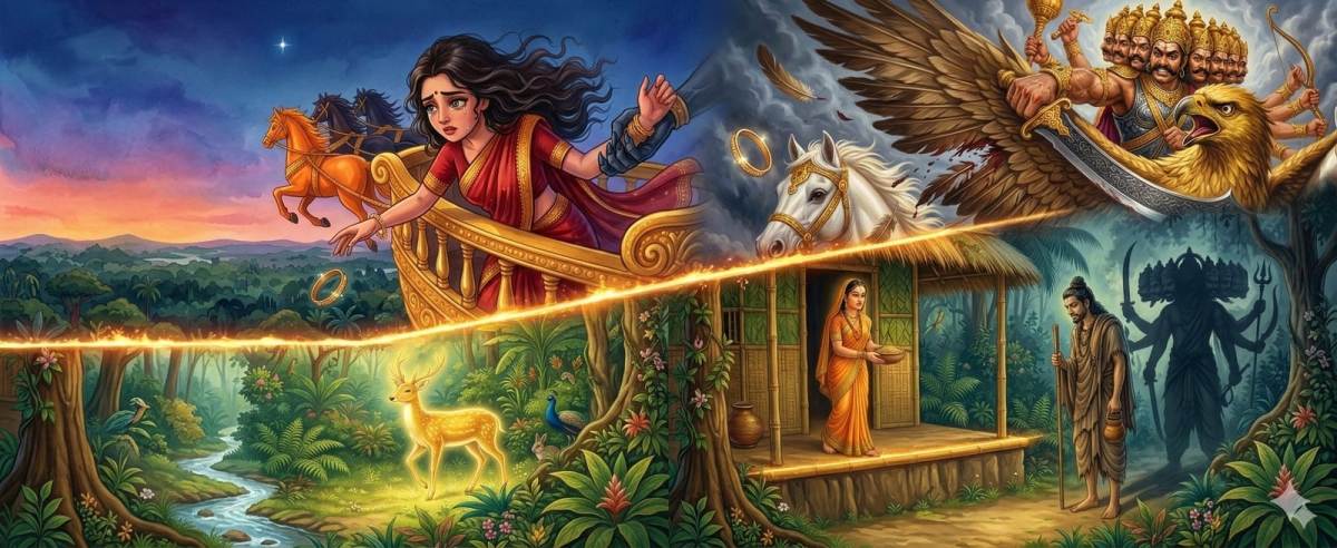 सीता हरण की कहानी रामायण रावण जटायु माता सीता अपहरण मारीच