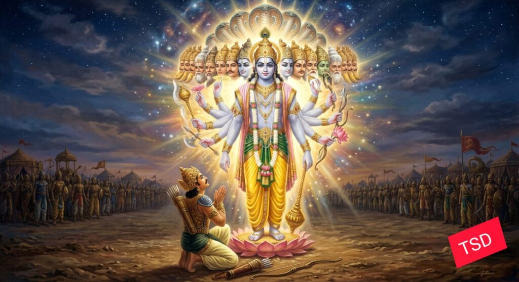 कृष्ण अर्जुन गीता उपदेश विश्वरूप गुरु पूर्णिमा