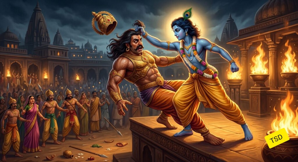 कंस वध कृष्ण मथुरा राजसभा मंच